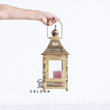 Load image into Gallery viewer, Zara _Antique Brass Handcrafted Lantern_Glass lantern

