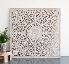 Load image into Gallery viewer, Fink_Wooden Carved Square Wall Panel_Distressed Finish
