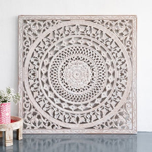 Liza_Wooden Carved Wall Panel_Distressed Finish