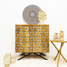Load image into Gallery viewer, Sofia_Solid Indian Wood Chest_Side Board with Carved Doors_ 90 cm Length
