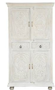 Aniston_Solid Indian Wood Hand Carved Cupboard_Height 180 cm