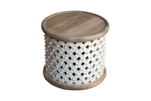 Load image into Gallery viewer, Claire_ Solid Mango Wood Hand Carved Jali Side Table

