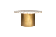 Load image into Gallery viewer, Joely_Round Agate Table with brass Base

