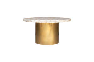 Joely_Round Agate Table with brass Base