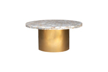 Load image into Gallery viewer, Vinnie_Round Agate Table with brass Base
