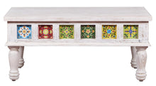 Load image into Gallery viewer, Willy_ Solid Wood multi color tile fitted coffee table
