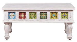 Willy_ Solid Wood multi color tile fitted coffee table