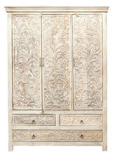 Load image into Gallery viewer, Daisy_Solid Indian Wood Hand Carved Cupboard_Height 190 cm
