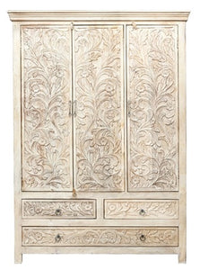 Daisy_Solid Indian Wood Hand Carved Cupboard_Height 190 cm