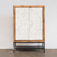 Load image into Gallery viewer, Henry_ Solid Indian Wood Hand Carved Bar Cabinet_Height 150 cm
