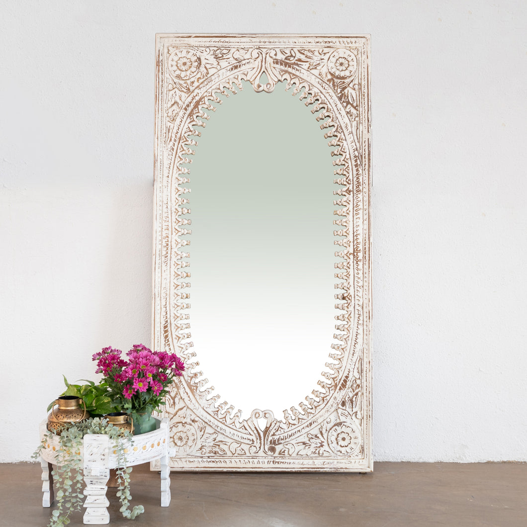 Utkarsh_Indian Hand Carved Window Mirror Frame_90 x 180 cm