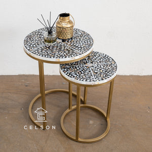 Kelvin_ Mother of Pearl Inlay Nesting Side Table Set of 2_Available in different colors