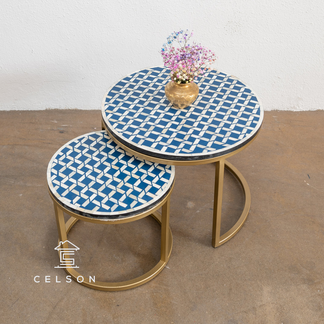 Pedro_ Bone  Inlay Nesting Coffee Table Set of 2