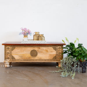 Keira_ Solid Wood Brass fitted Trunk_Storage Trunk_Bench_Available in different sizes
