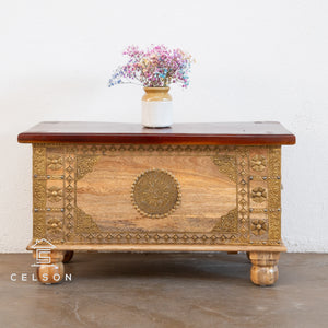 Keira_ Solid Wood Brass fitted Trunk_Storage Trunk_Bench_Available in different sizes