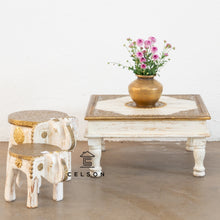 Load image into Gallery viewer, Kudi_Brass Fitted Small Stool_Table_Chowki
