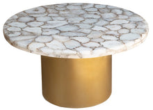 Load image into Gallery viewer, Joely_Round Agate Table with brass Base
