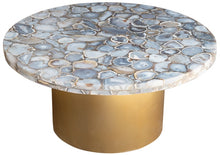 Load image into Gallery viewer, Vinnie_Round Agate Table with brass Base
