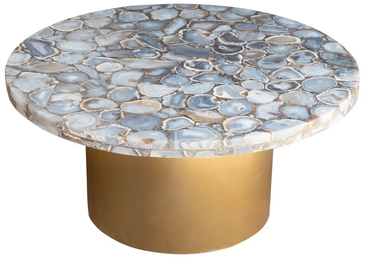 Vinnie_Round Agate Table with brass Base