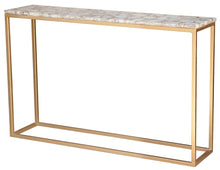 Load image into Gallery viewer, Kim_Agate Console Table with gold base
