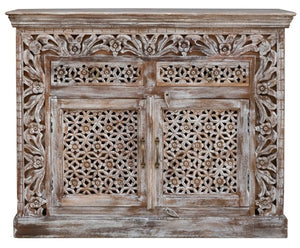 Biba_Solid Indian Wood 2 Door Cupboard_Chest_Cabinet_ 120 cm Length