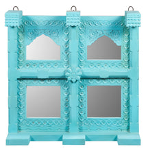 Load image into Gallery viewer, Meena_Hand Carved Wooden Square Mirror
