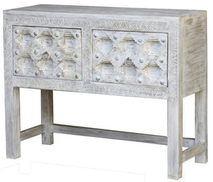 Allison Wooden Hand Carved Console Table_Vanity Table_107 cm