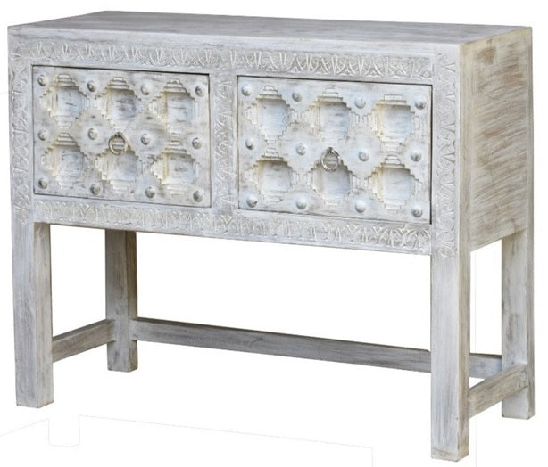 Allison Wooden Hand Carved Console Table_Vanity Table_107 cm