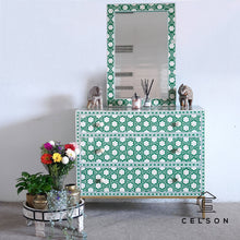 Load image into Gallery viewer, Aaron_ Bone Inlay Chest With 4 Drawers with matching mirror
