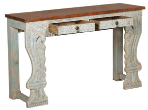 Bitty_Wooden Hand Carved Console Table