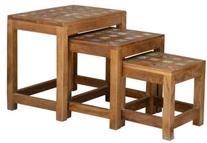 Scott _Solid Indian Wooden Nesting Table Set of 3