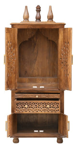 Krishna_Hand Carved Wooden Altar_Wooden Mandir_Prayer Mandir_Altar