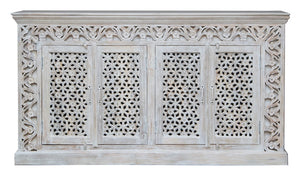 Simba _Hand Carved Solid Indian Wood Sideboard_Buffet_Dresser