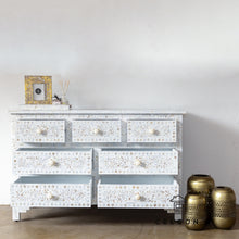 Load image into Gallery viewer, Shivam_ Mother of Pearl Inlay Chest of Drawer with 7 Drawers_Dresser_ 135 cm Length
