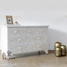 Load image into Gallery viewer, Shivam_ Mother of Pearl Inlay Chest of Drawer with 7 Drawers_Dresser_ 135 cm Length
