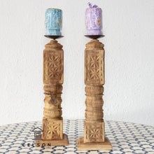 Load image into Gallery viewer, Radhika_Rustic Wooden Candle Holder Set of 2
