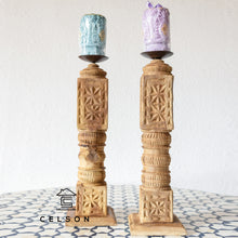 Load image into Gallery viewer, Radhika_Rustic Wooden Candle Holder Set of 2
