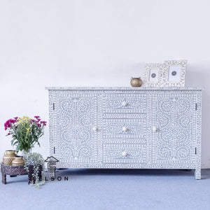 Ray _Bone Inlay Sideboard with 3 Drawers 2 Doors