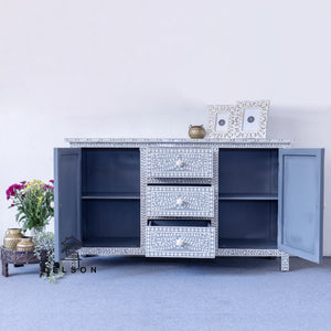 Ray _Bone Inlay Sideboard with 3 Drawers 2 Doors