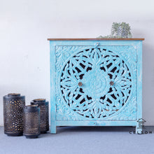 Load image into Gallery viewer, Luke_Hand Carved Wooden Chest_Cupbord_ Sideboard_Cabinet_ 90 cm Length
