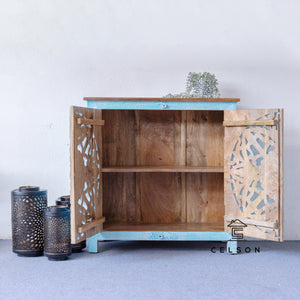 Luke_Hand Carved Wooden Chest_Cupbord_ Sideboard_Cabinet_ 90 cm Length