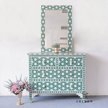 Load image into Gallery viewer, Aaron_ Bone Inlay Chest With 4 Drawers with matching mirror
