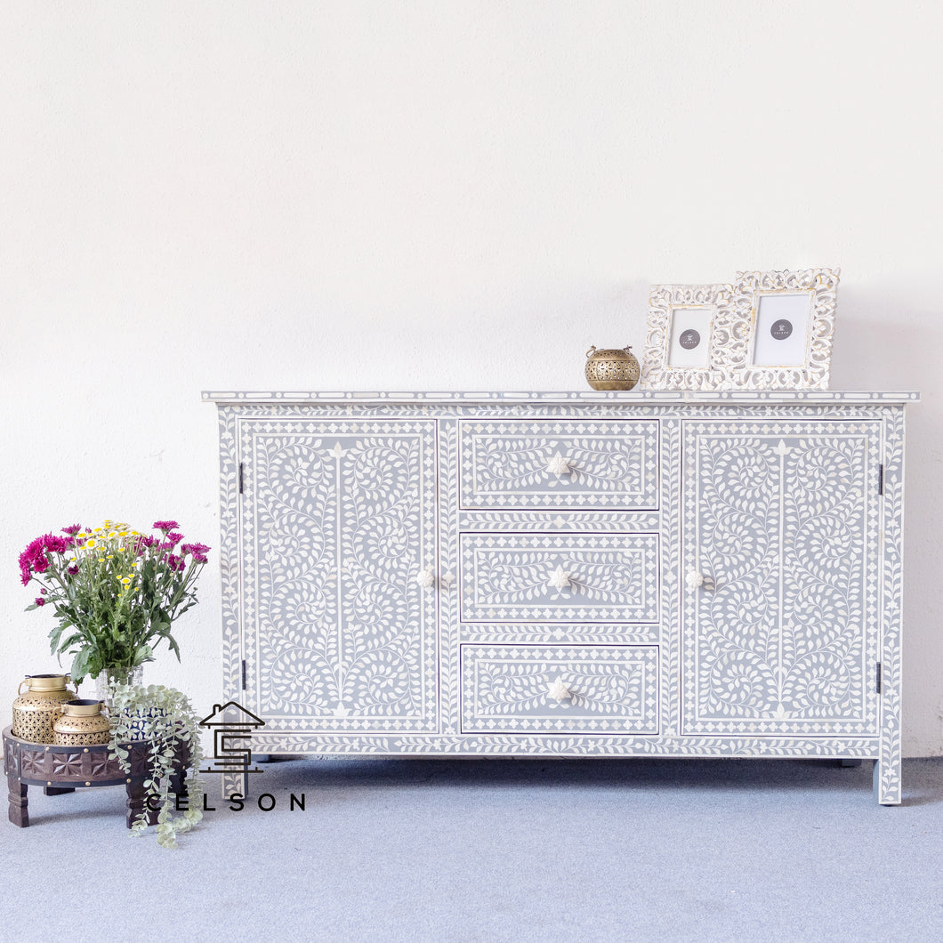 Ray _Bone Inlay Sideboard with 3 Drawers 2 Doors