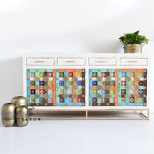 Load image into Gallery viewer, Wiki_White Washed _Multi Color Tile_ Cabinet_Chest of Drawer_185cm

