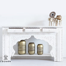 Load image into Gallery viewer, Anita_ Hand Carved Indian Wood Console Table_Vanity Table_150 cm

