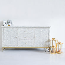 Load image into Gallery viewer, Soul _Bone Inlay Sideboard with 3 Drawers &amp; 2 Door in Grey
