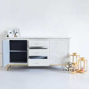 Soul _Bone Inlay Sideboard with 3 Drawers & 2 Door in Grey