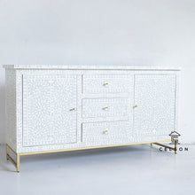 Load image into Gallery viewer, Soul _Bone Inlay Sideboard with 3 Drawers &amp; 2 Door in Grey
