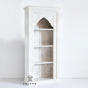Paul Solid Wood Arched Bookcase_Display Unit_Bookshelf