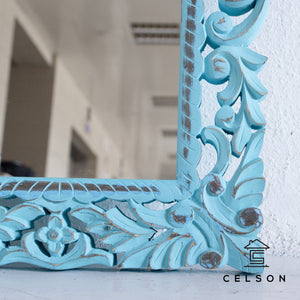 Aria_Solid Indian Wood Hand Carved Mirror_Available in various sizes